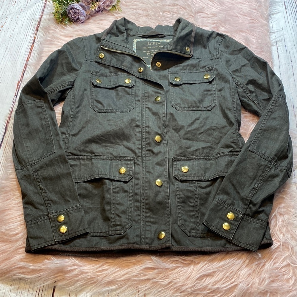 J. CREW Factory Resin-Coated Twill Jacket sz XS